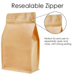 Flat Kraft Paper Pouches with Seal